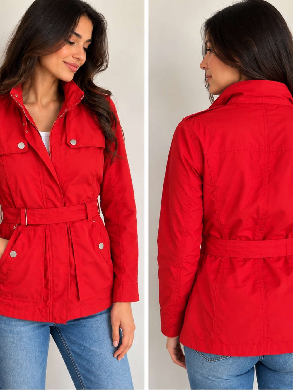 Tommy Hilfiger Red Belted Jacket – XS